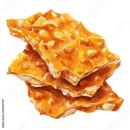 Peanut Brittle, watercolor clipart isolated on white background
