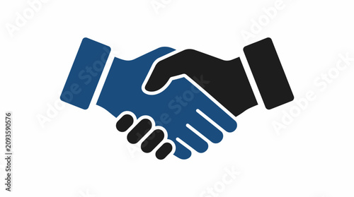 Schilderij op canvas Illustration of two hands shaking, symbolizing agreement, partnership, and successful business deal