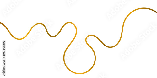 Abstract Golden Wavy Line Border Vector Decorative Design Element