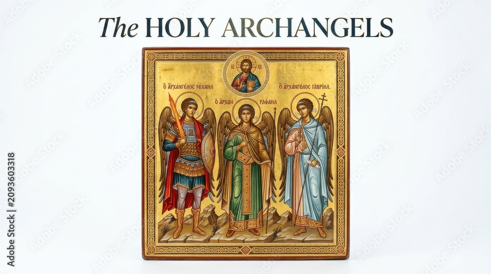 Fototapeta premium Holy Archangels Icon Painting