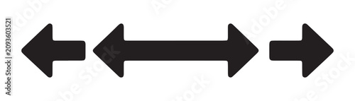 Tablou pe pânză Black arrow collection showing left, right, and bidirectional movement, vector icons