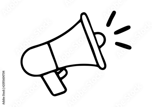 Photos Hand-drawn megaphone icon for announcements
