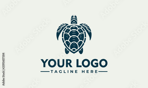 Canvastavla Sea Turtle Marine Life Animal Vector Logo Illustration for Environmental Brandin