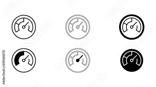 Fotografie Set of six minimalist horse head icons in different styles and colors isolated o