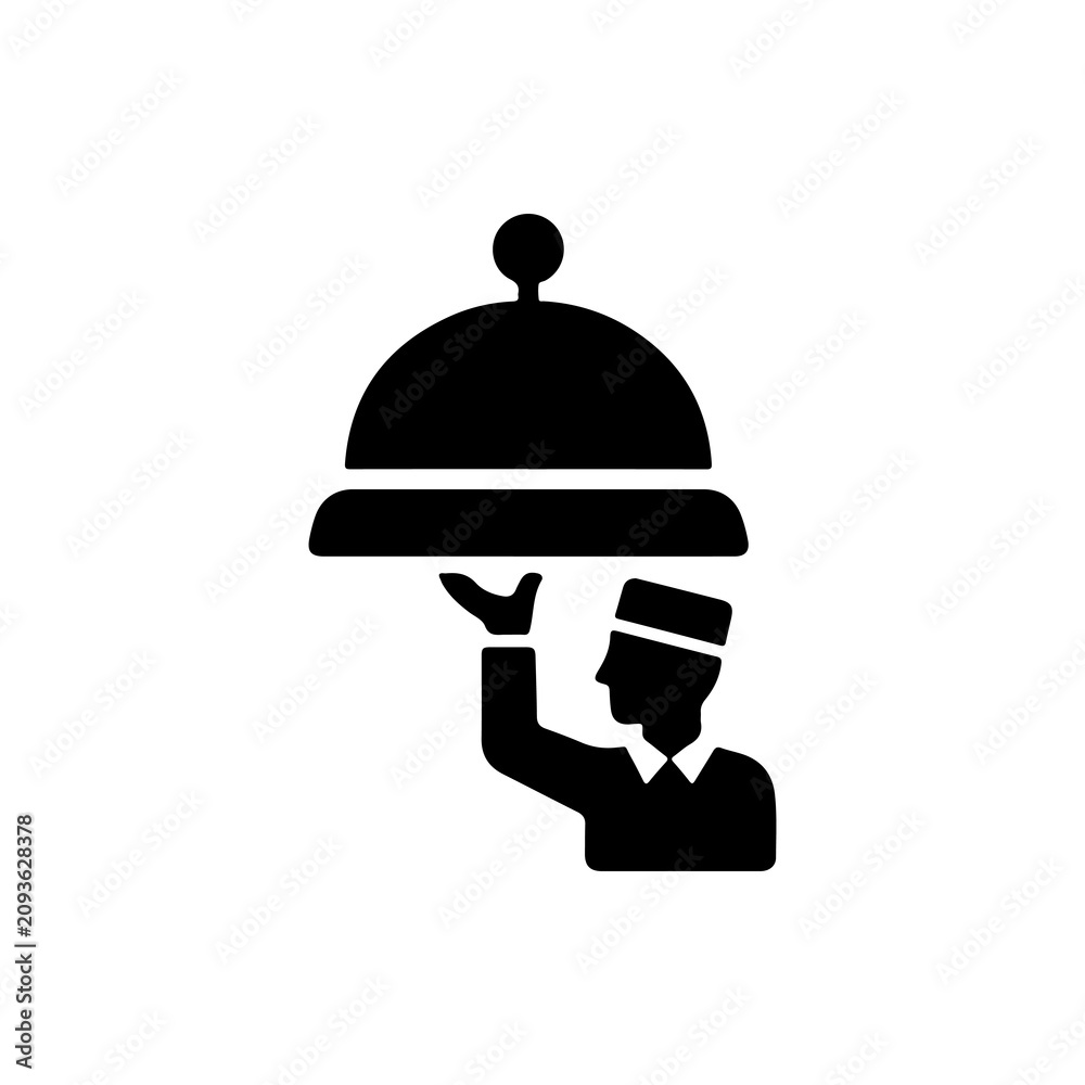 Fototapeta premium waiter holding tray