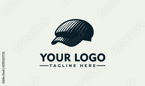 Fotografija Stylish vector logo illustration featuring a classic newsboy cap design, ideal f