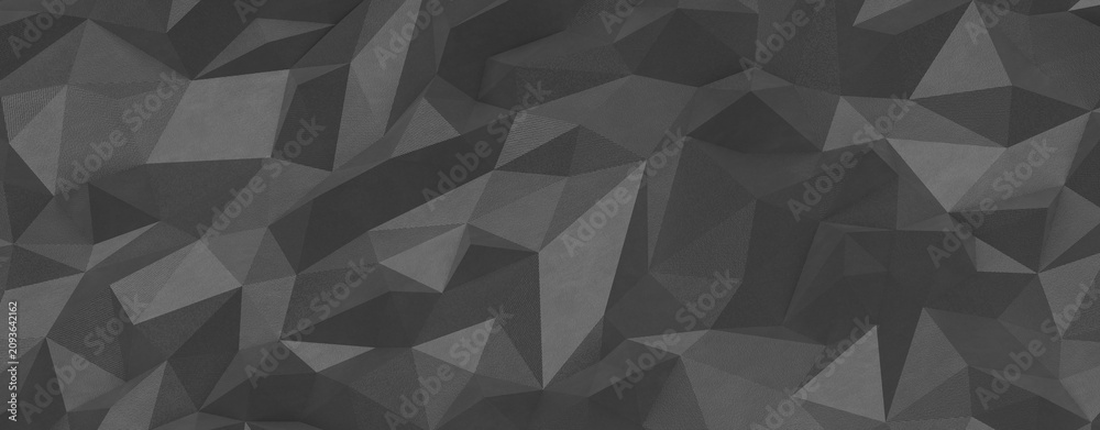 Obraz premium Dark gray abstract geometric low poly background texture pattern