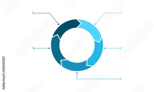 circle infographic 5 stage with callout for label, vector illustration isolated on white background.