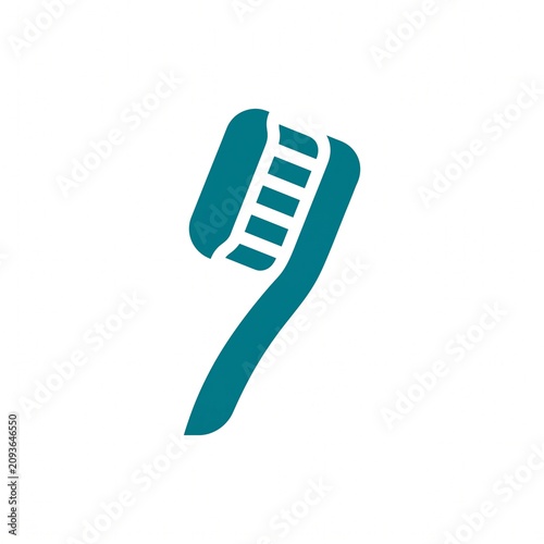 Teal Toothbrush Vector Icon for Dental Care and Oral Hygiene Health Concept