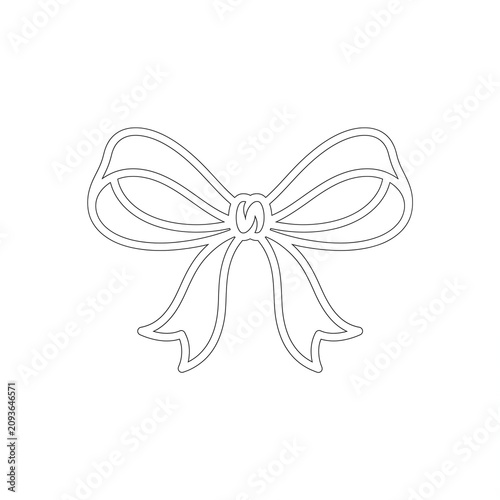 Minimalist Decorative Ribbon Bow Line Art Graphic Element for Festive Gift Wrapping and Elegant Celebration Design Projects