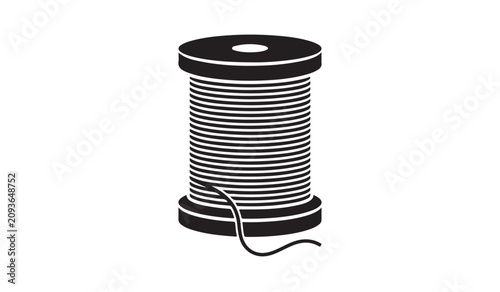 Obraz na plátně sewing thread spool icon for hobby and craft projects with tailoring embroidery