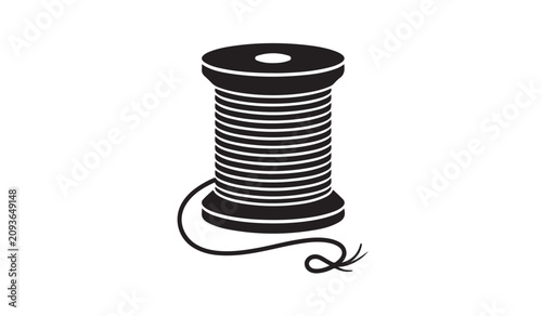 Konstfotografi Sewing thread spool silhouette vector illustration isolated on white background