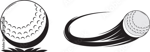 golf ball black white logo vector design. simple golf ball design art