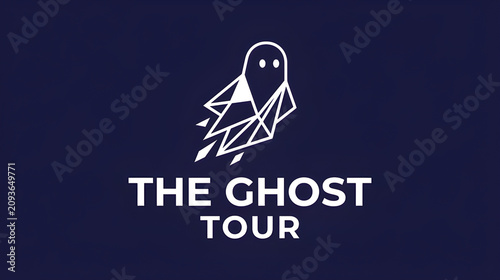 The Ghost Tour geometric low poly line art ghost logo vector illustration