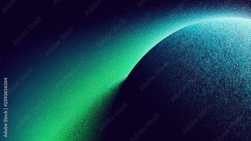 Obraz premium Ethereal planetary landscape with glowing aurora lights