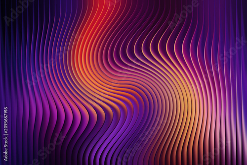 Quadro su tela Vibrant gradient wave pattern, colorful abstract background, wavy lines design,