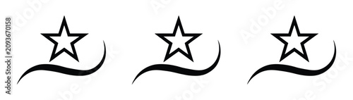 Photos Line Icons Of Spinning Stars In A Circle Symbolizing Dizziness, Disorientation A