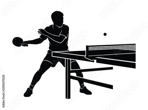 Person Playing Table Tennis Action Shot