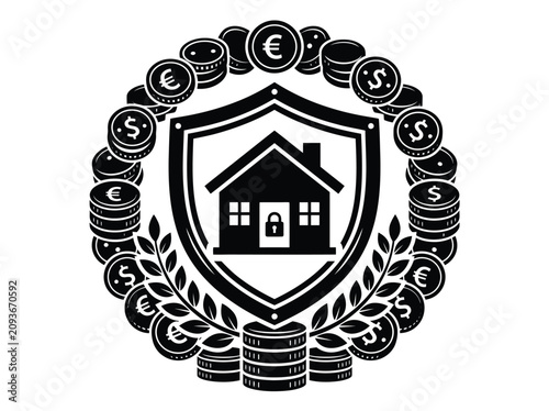 Real Estate Investment Security Shield Symbol
