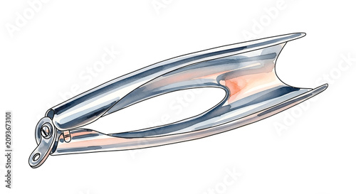 Detailed Illustration of a Polished Metal Kitchen Whisk Utensil for Culinary Preparation and Cooking Tasks