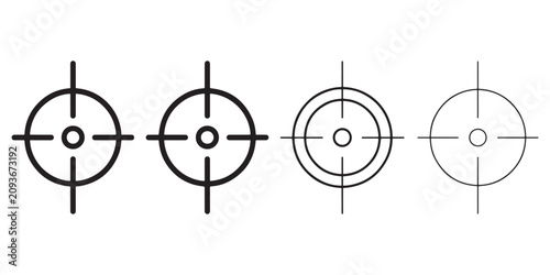 Tableau sur toile Target crosshair icon set, aim focus bullseye and sniper scope outline vector icons