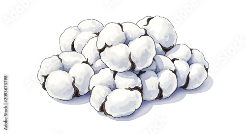 An illustration of a pile of cotton balls on a surface