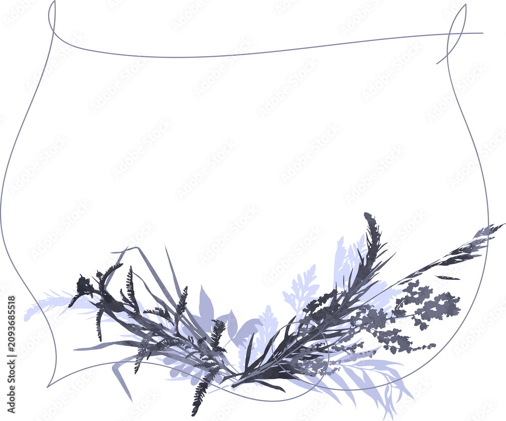 Fototapeta premium purple elegant grass frame