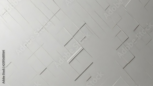 Minimal White Geometric Abstract Background with Modern 3D Layered Panels