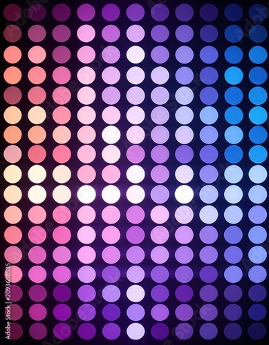 Abstract grid of glowing purple and blue dots.