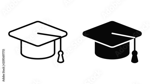 Graduation mortarboard academic education success vector icon with graduation