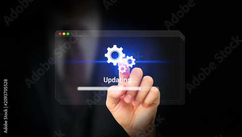 Obraz na płótnie Digital Software Update and Technology Upgrade Concept