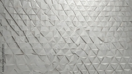 White Origami Paper Texture with Abstract Geometric 3D Folded Background