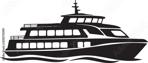 Photos Passenger Ferry Boat Silhouette Vector