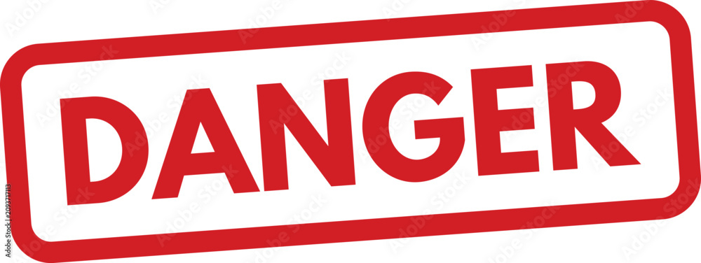 Fototapeta premium Danger stamp icon isolated on white background . Red danger stamp badge . Vector