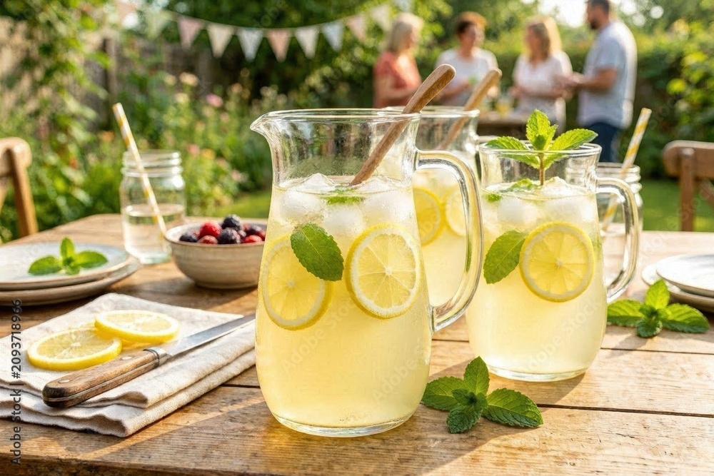 Fototapeta premium Bright summer drink photography celebrating natural ingredients and homemade refreshments.