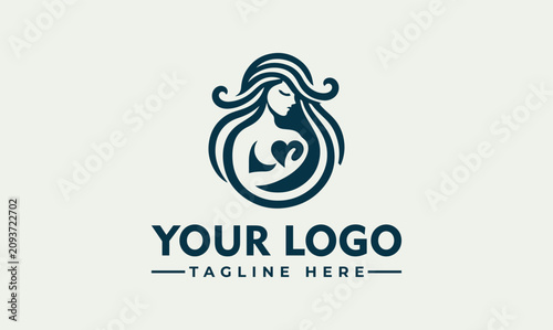 Schilderij op canvas Aphrodite Goddess Vector Logo Illustration Featuring Elegant Woman Silhouette De