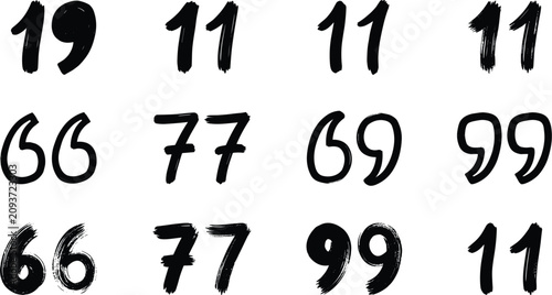 Photos Black hand drawn quote marks and punctuation symbols vector illustration set fea