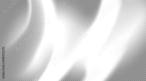 Black and white halftone gradient dot texture pattern on transparent background