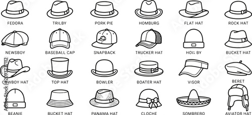 hat style line art