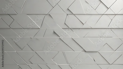 Abstract White Geometric 3D Wall Texture Background with Modern Minimal Design