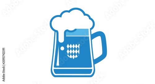 Quadro su tela Blue Beer Mug with Foam 3.