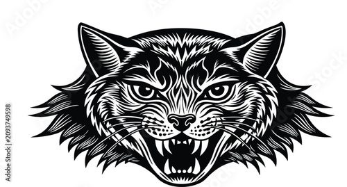 Fotografía A high-contrast, black-and-white ink illustration centered on a cream-colored background
