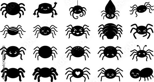 Photos Variety of cute stylized cartoon spider characters for children themes with char