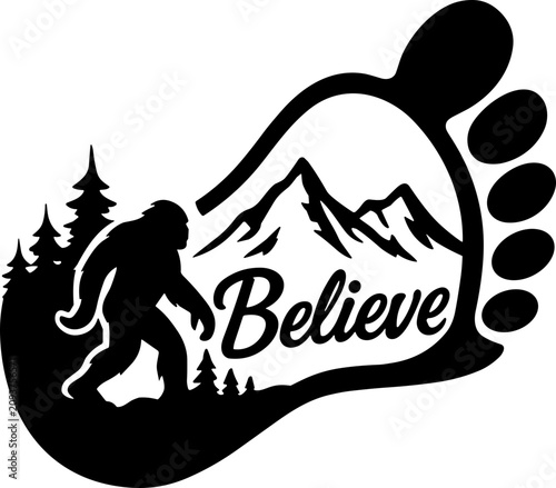 Bigfoot footprint svg, Bigfoot svg, Believe svg