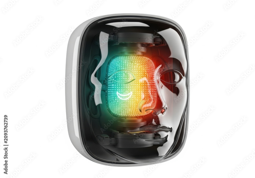 Obraz premium Abstract rainbow face sculpture