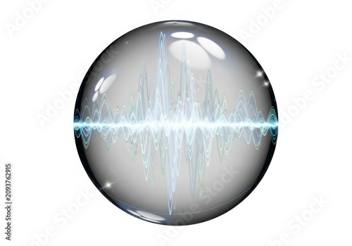 Sound wave inside glass sphere