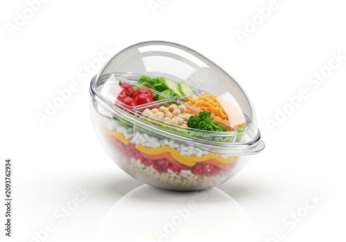 Clear salad container with vegetables