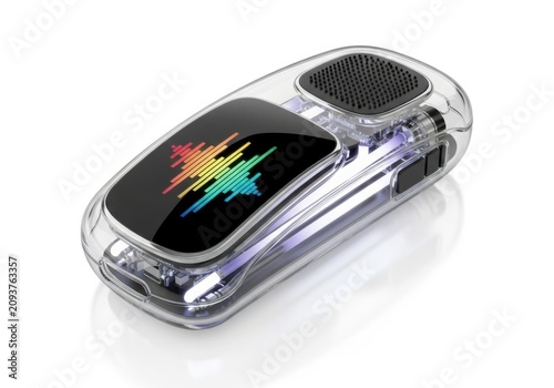 Clear portable speaker with sound wave design