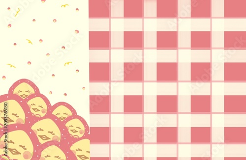 Fotografie Cute baby duck background walpaper with strawberry hoodie, pink pattern and dot