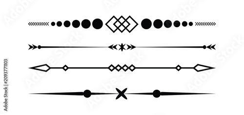 фотографія Underline pencil strokes and a thin horizontal ornamental dividing line, and drawing dividers